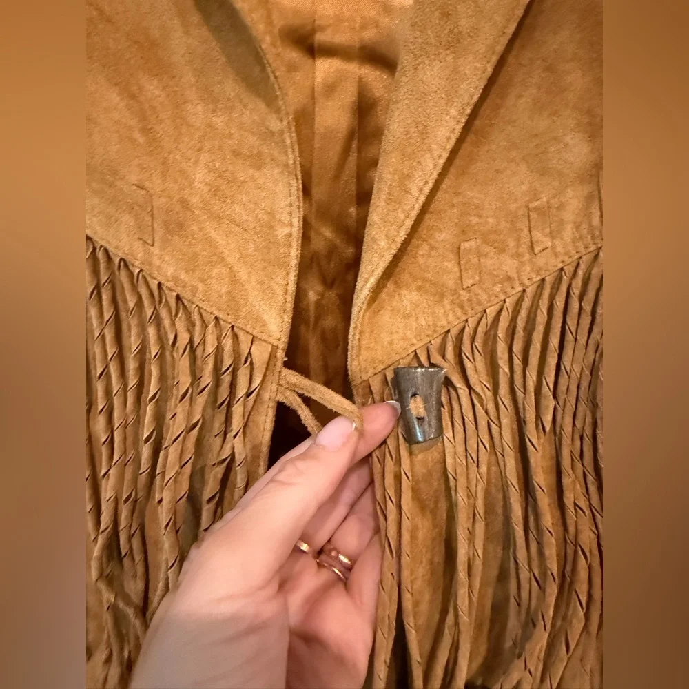 SCULLY‎ Leather Brown Suede Fringe Jacket Size Large